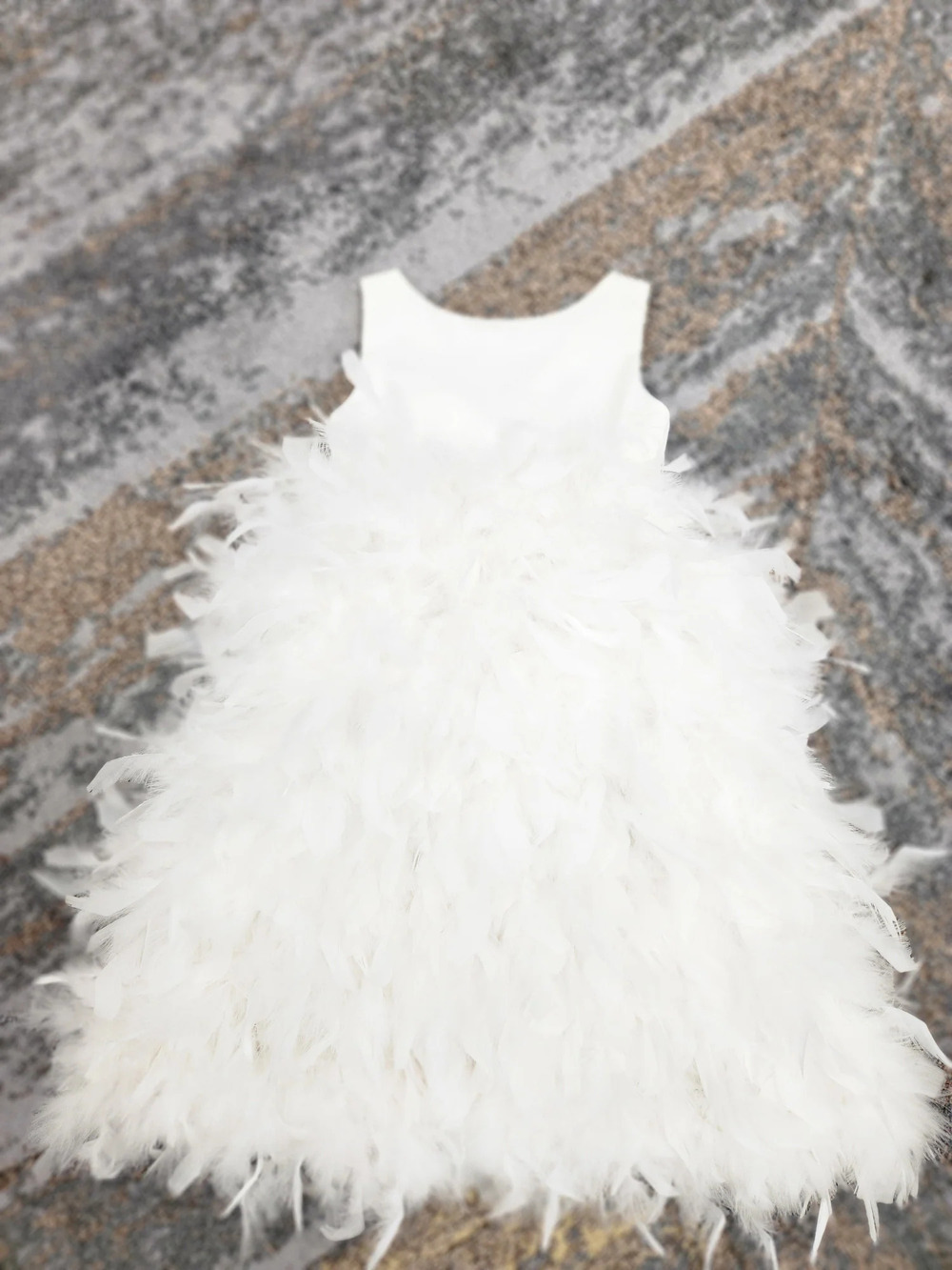 Feathered Skirt Flowergirl Dress Sz 2 Ivory